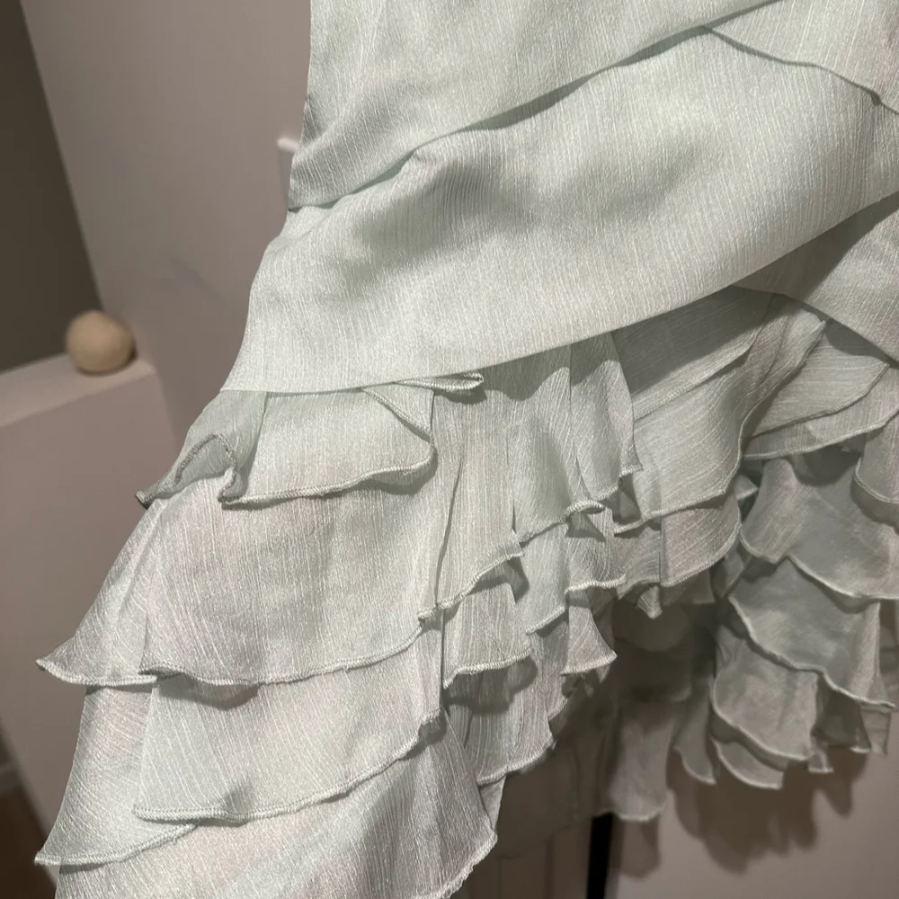 Light Blue Mint Ruffle Mini Dress - Picture 6 of 9
